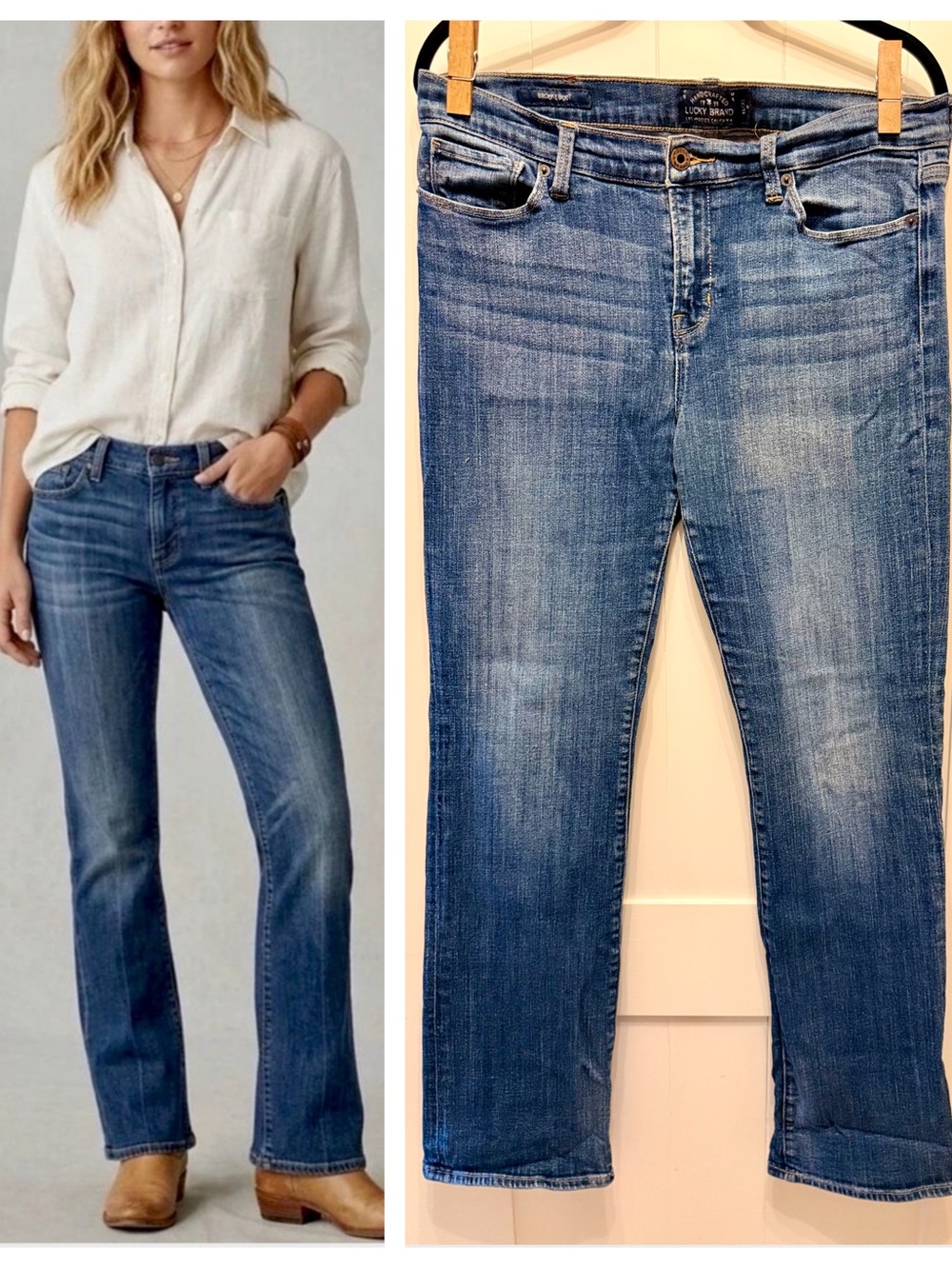 Lucky Brand Brooke Bootcut Blue Denim Jeans Size 14 / 32R